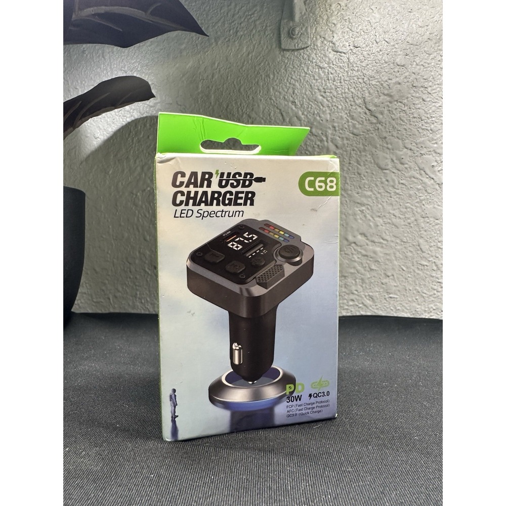 New LED The C68 Car USB / Type-C Charger Car Charger Cigarette Lighter Adapter